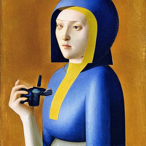 Image similar to a portrait of a female android by fra angelico