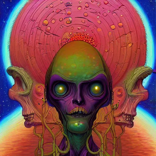 Prompt: original jean giraud digital art painting pastel goth aesthetic, creepy kawaii alien, psychedelic, sabbas apterus