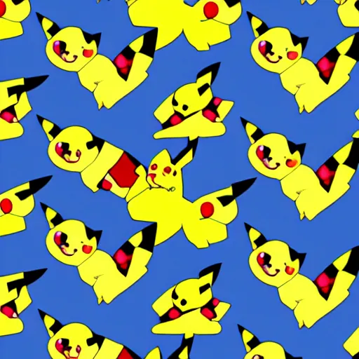 Prompt: pikachu inspired wallpaper repeating pattern, abstract,