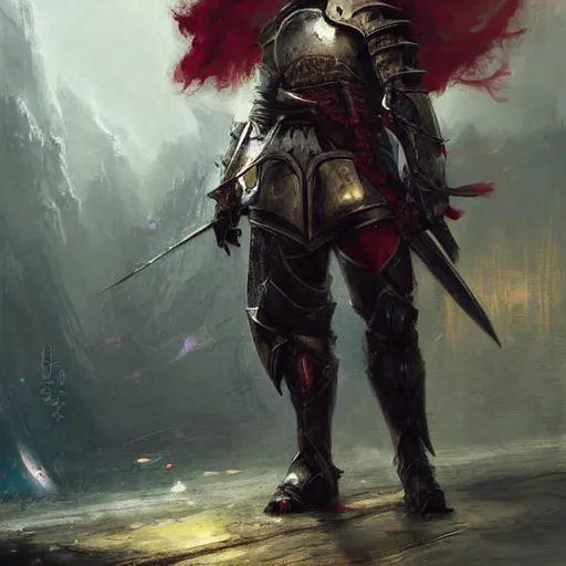 Prompt: a portrait of a fantasy knight in a scenic environment by ruan jia