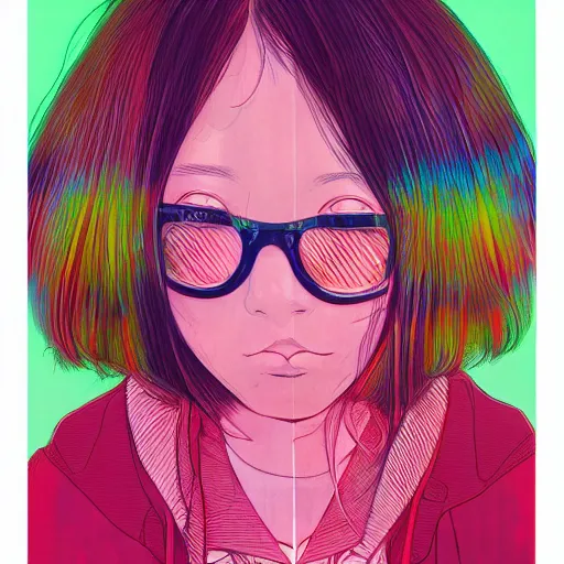 Image similar to a portrait of a girl by inio asano, beeple and james jean, hiroyuki takahashi color scheme