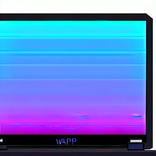 Image similar to vaporwave hacker laptop. linux terminal