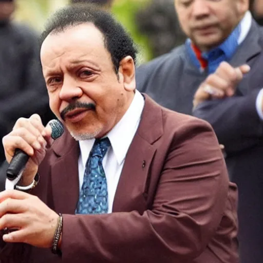 Image similar to carlos santana as the president of libya