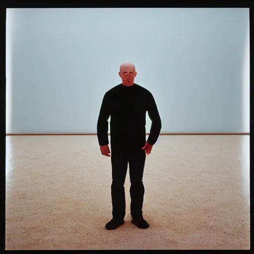 Prompt: Land art representation of Ed Harris, studio lighting, F 1.4 Kodak Portra