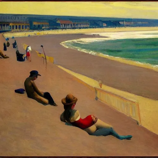 Image similar to Deauville beach by Edward hopper