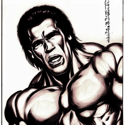 Prompt: Anime Arnold Schwarzenegger, portrait, detailed