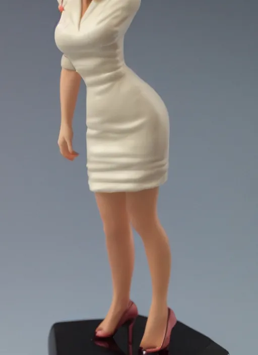 Image similar to 80mm, resin detailed model figure of a female wearing a office dress