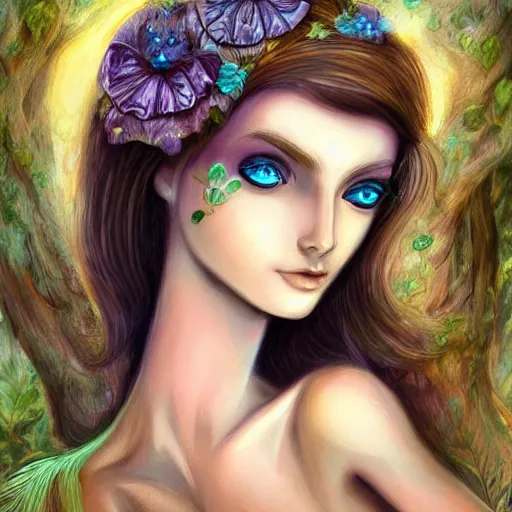 Prompt: a very beautiful fairy with a beautiful detailed face, an open book, digital painting, fantasy art