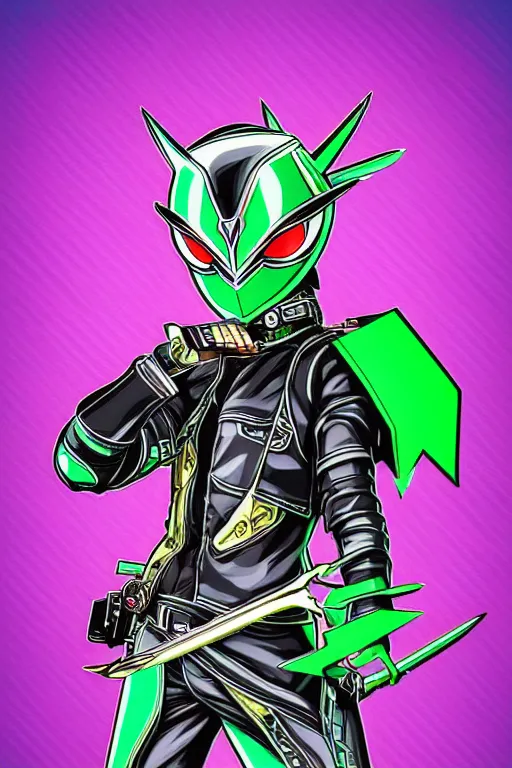 Image similar to random kamen rider. final fantasy style art, zelda style art, gta vice city style art, pop art, aesthetic art, stylish, elegant, adobe stock popular, concept art, without duplicate image, smooth, beautiful, highly details, sharp focus, illustration, intricate, denoises, high quality