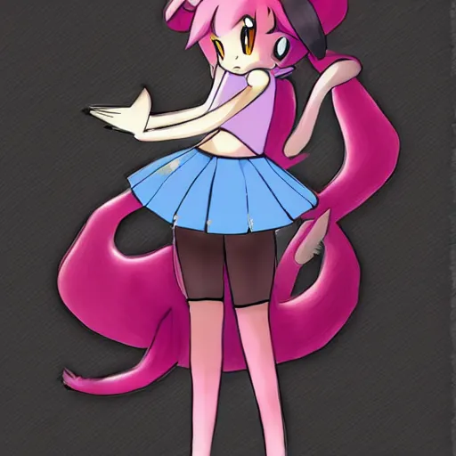 Image similar to feminine pokemon , digital art