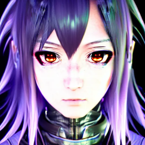 Image similar to An epic comic hyperrealistic anime painting of a cyber warrrior girl wearing futuristic wardrobe, black and silver, ultradetailed face expression trending on artstation and artbreeder, cyberpunk 2077 color, heavy rainning at tokyo street night, neon ligh, DAZ, 8k, unreal 5 engine render, cosplay, RPG portrait, final fantasy Vll world concept, dramatic lighting, rim lights, PS5 render quality