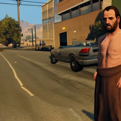 Prompt: Jesus Christ in GTA 5