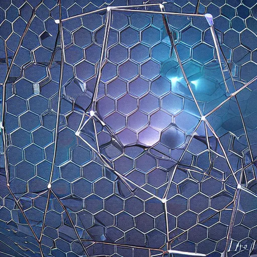 Prompt: hexagon structure floating above planet earth, in space, trending on art station, photo realistic, perspective