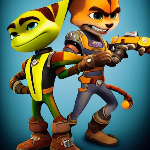 Image similar to ratchet and clank designed by bruce w. smith