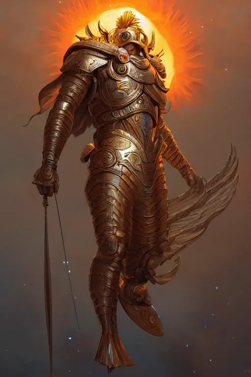 Image similar to apollo humanoid god of the sun, highly detailed, d & d, fantasy, highly detailed, digital painting, trending on artstation, concept art, sharp focus, illustration, art by artgerm and greg rutkowski and magali villeneuve