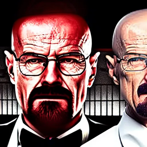 Prompt: Walter White fighting john wick in kfc