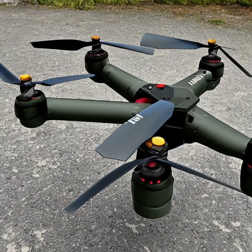 Prompt: brutalist military quadcopter