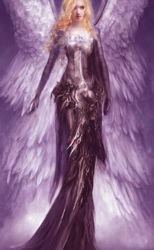 Prompt: Angel knight gothic girl. By Konstantin Razumov, Fractal flame, chiaroscuro, highly detailded