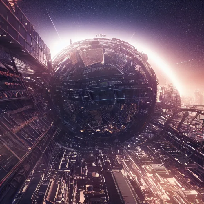 Image similar to a star surrounded by steel beams. high tech. octane render, trending on artstation, very coherent symmetrical artwork. cinematic, hyper realism, high detail, octane render, 8 k, iridescent accents