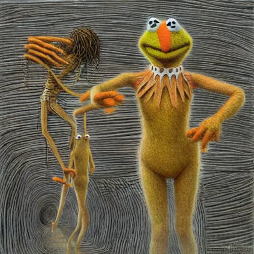 Prompt: muppets designed by peter gric