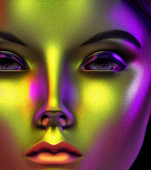 Image similar to close up portrait of a female iridescent ghost, cinema 3d 8K render