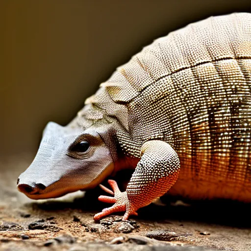 Image similar to a lizzard - armadillo - hybrid, animal photography