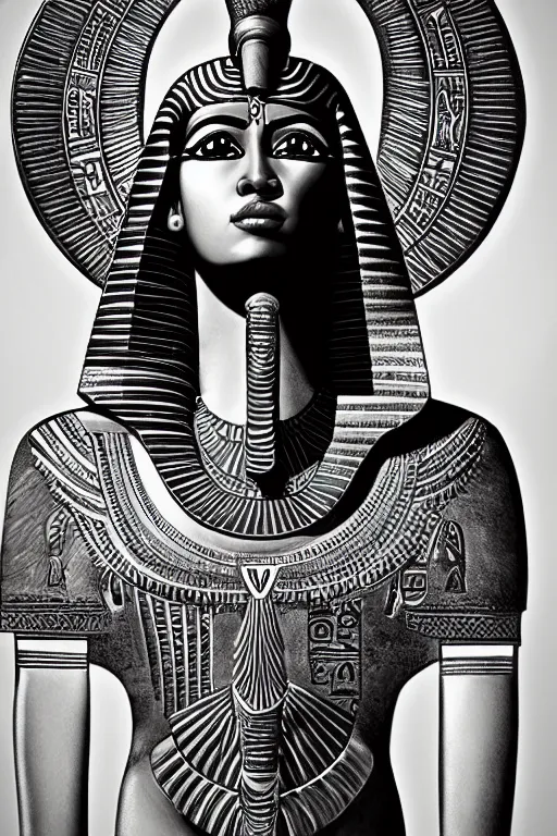 Prompt: a highly detailed beautiful portrait of a egyptian god with facial expression : enthusiastic in the style of artgerm.