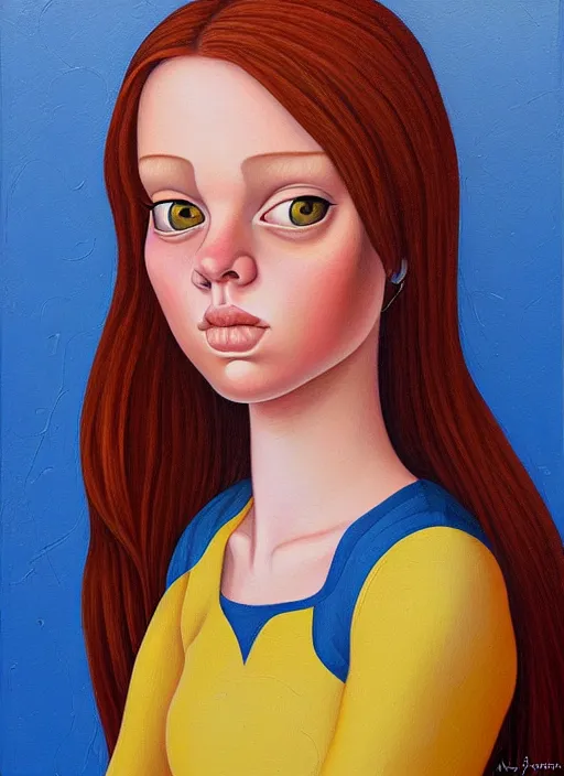 Image similar to a portrait of a pretty young lady by aaron jasinski