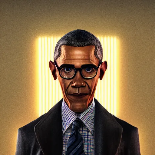 Prompt: hipster obama dramatic self portrait, macro, colorful, vibrant, 30mm photography, pixar artstyle, wide shot, dramatic lighting, octane render, hyperrealistic, high quality, highly detailed, artstation, HD, beautiful, cinematic, 8k, unreal engine, facial accuracy, symmetrical