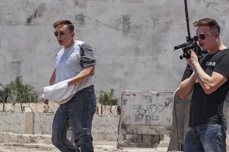Image similar to elon musk being executed in mexican cartel