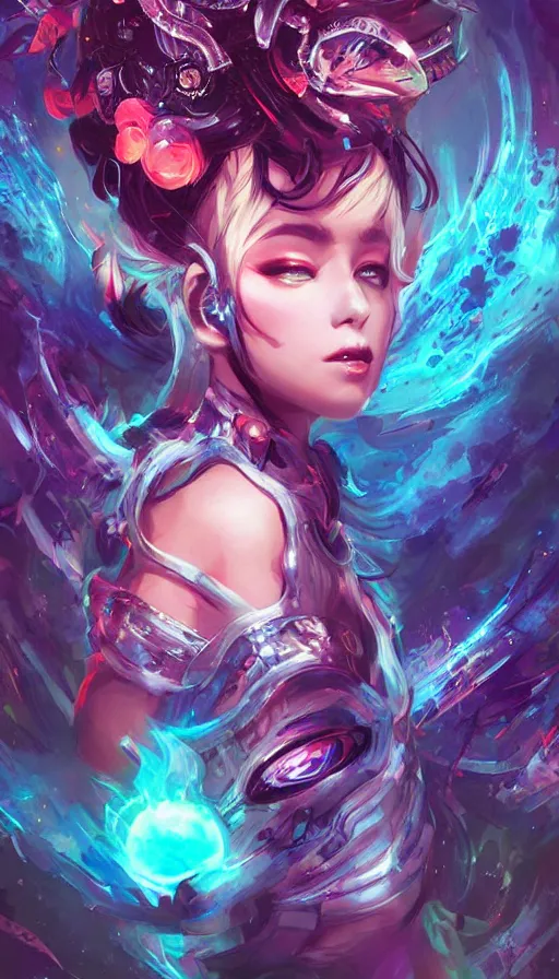 Image similar to psytrance artwork, by ross tran