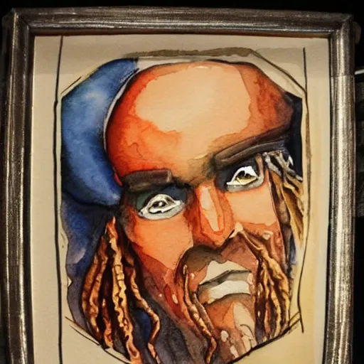 Prompt: watercolor painting of a pirate from the settlers of catan