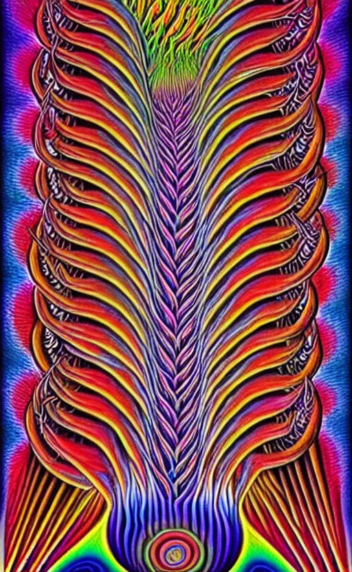 Image similar to trippy psychedelic mushrooms by alex grey