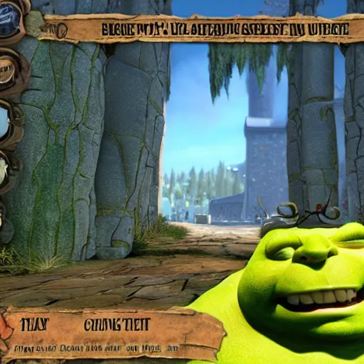 Image similar to shrek in among us game, among us graphics