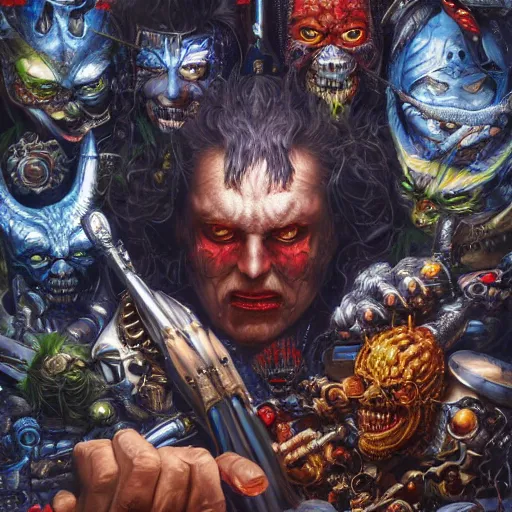 Prompt: UHD hyperrealistic photorealistic detailed image of The Great Milenko with sparking, busted, broken cybernetic implants by Tom Wood, Ayami Kojima Amano Karol Bak, Greg Hildebrandt and Mark Brooks