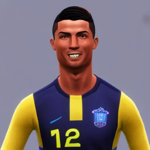 Prompt: Cristiano Ronaldo in the Sims 4