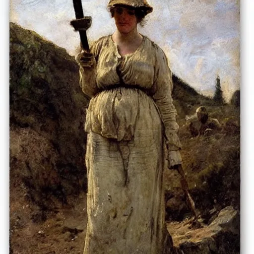 Image similar to female miner by alfred stevens