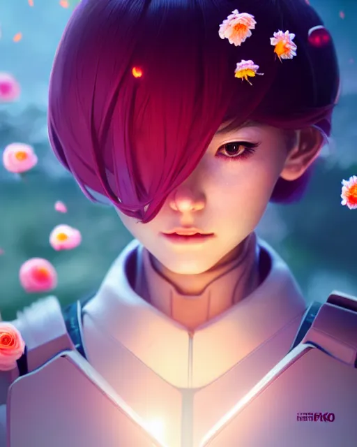 Prompt: perfect android girl, rose hair, cyborg, flowers, cinematic lighting, garden, beautiful girl, kim hyun joo, advanced technology, futuristic, art by ilya kuvshinov and akiko takase and eugene gottsnake and stanislav istratov and su fu and antoine collignon