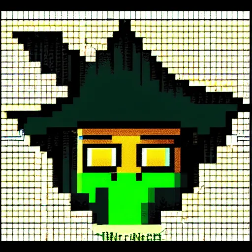 Prompt: evil wizard, 16x16 pixel art, MS-DOS, 1994