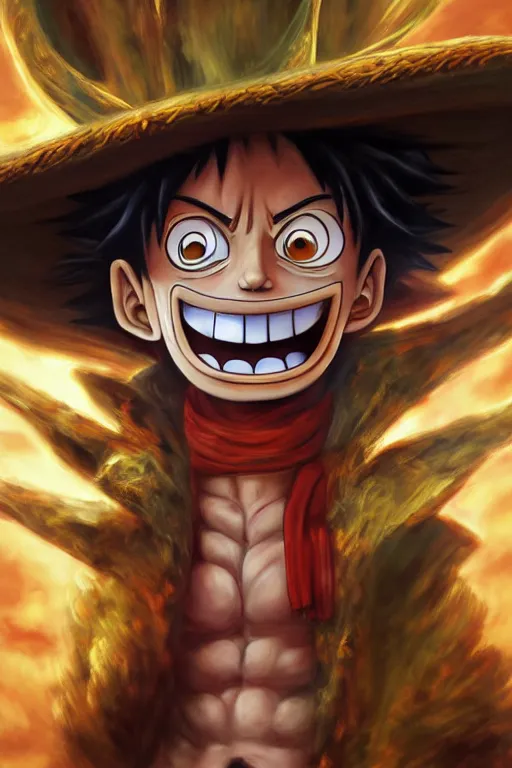 Prompt: anthropomorphic dragon as a luffy, oil on canvas, intricate, portrait, 8 k highly professionally detailed, hdr, cgsociety