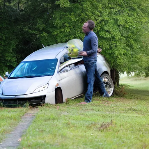 Image similar to giant eating a car