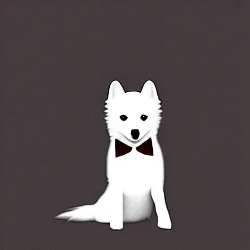 Image similar to japanese spitz, in a strict suit, avatar image, digital art, minimalism