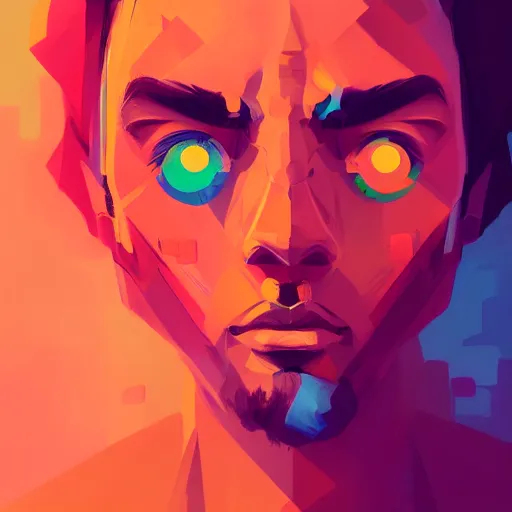 Prompt: a portrait a very ordinary person, by Anton Fadeev, landscape, digital, vibrant, colorful, anatomically correct, beautiful perfect face, sharp focus, Highly Detailed