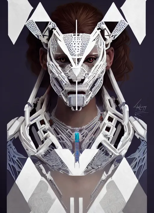 Image similar to symmetry!! portrait of machine from horizon zero dawn, intricate, elegant, highly detailed, digital painting, artstation, concept art, smooth, sharp focus, illustration, art by artgerm and greg rutkowski and alphonse mucha, 8 k