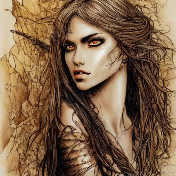 Image similar to a highly detailed portrait in the style of milo manara and in the style of luis royo.