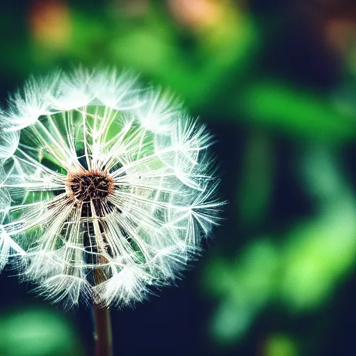 Prompt: macro photo of dandelion flower