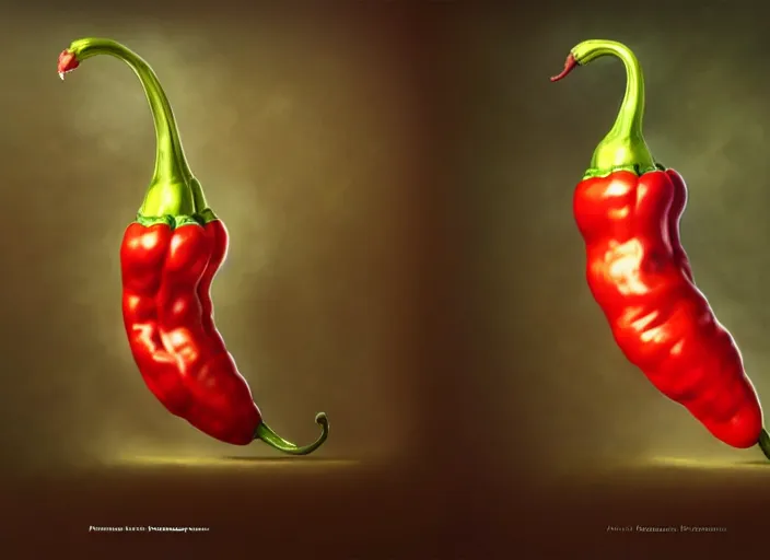 Image similar to a anthropomorphic pepper wearing a lab coat, diffuse lighting, fantasy, intricate, elegant, highly detailed, lifelike, photorealistic, digital painting, artstation, illustration, concept art, smooth, sharp focus, art by frank frazetta and marco bucci and loish and rossdraws and artgerm and alphonse mucha