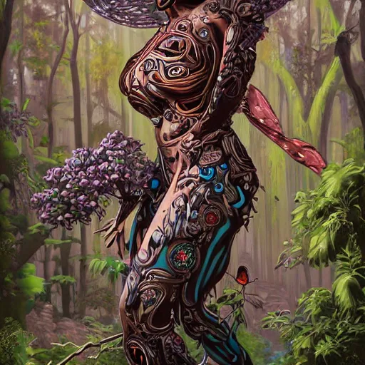 Prompt: Mechanical dryad by Tristan Eaton and WLOP