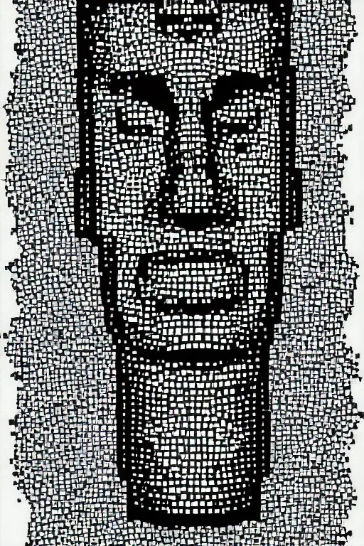 Image similar to vector sprite moai statue popart slap face caricature comic book illustration cartoon graffity street digital