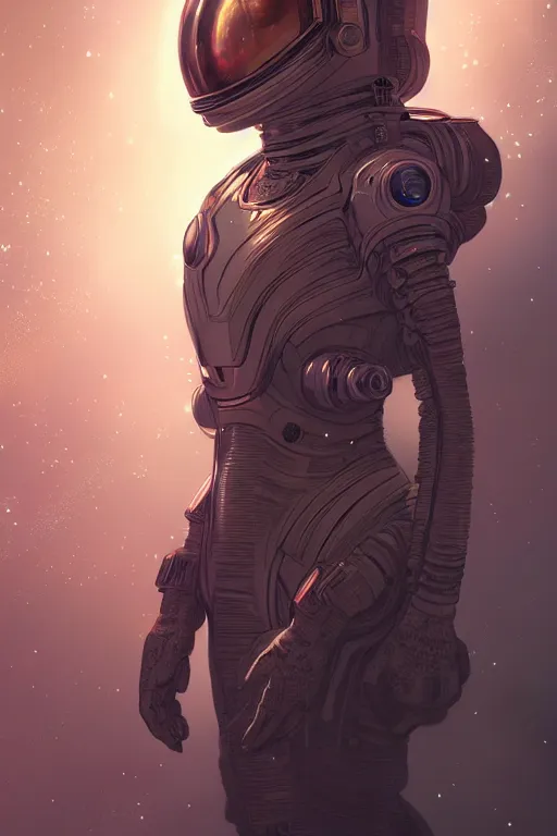 Image similar to portrait armored astronaut girl, looking for alien, ssci-fi, neon light and ufo effect, fantasy, intricate and very very beautiful and elegant, highly detailed, digital painting, artstation, concept art, smooth and sharp focus, illustration, art by tian zi and WLOP and alphonse mucha